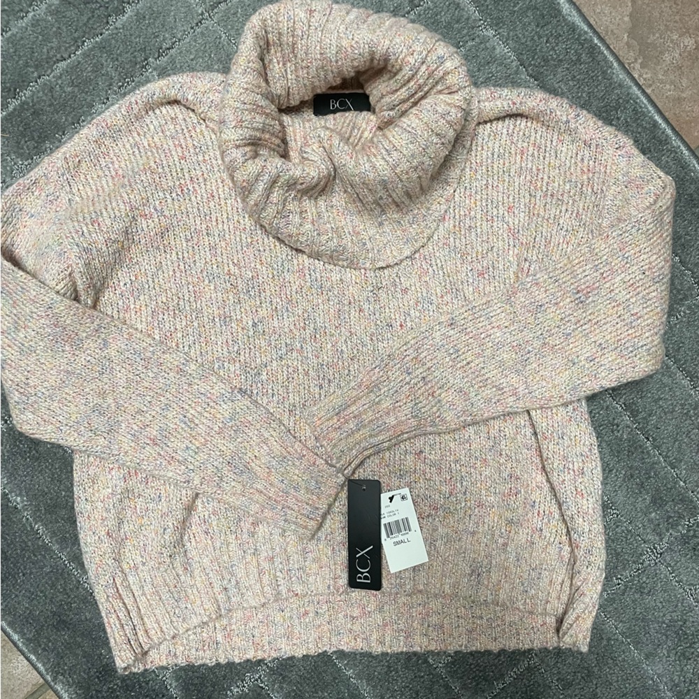 Pink multicolor turtleneck sweater.  Brand New never worn.